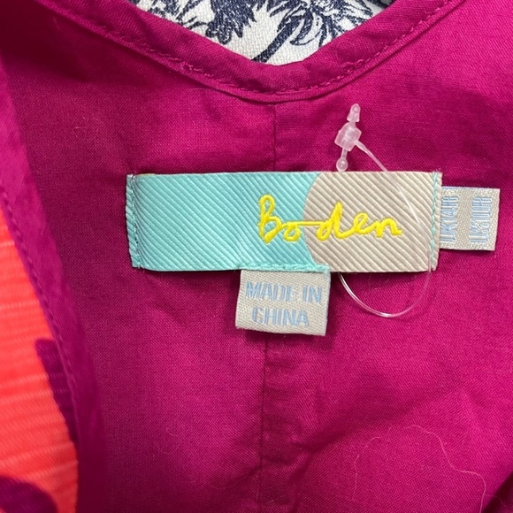 BODEN WOMEN'S PINK AND ORANGE FLORAL LINED 60s RETRO DRESS-10 - Picture 3 of 10